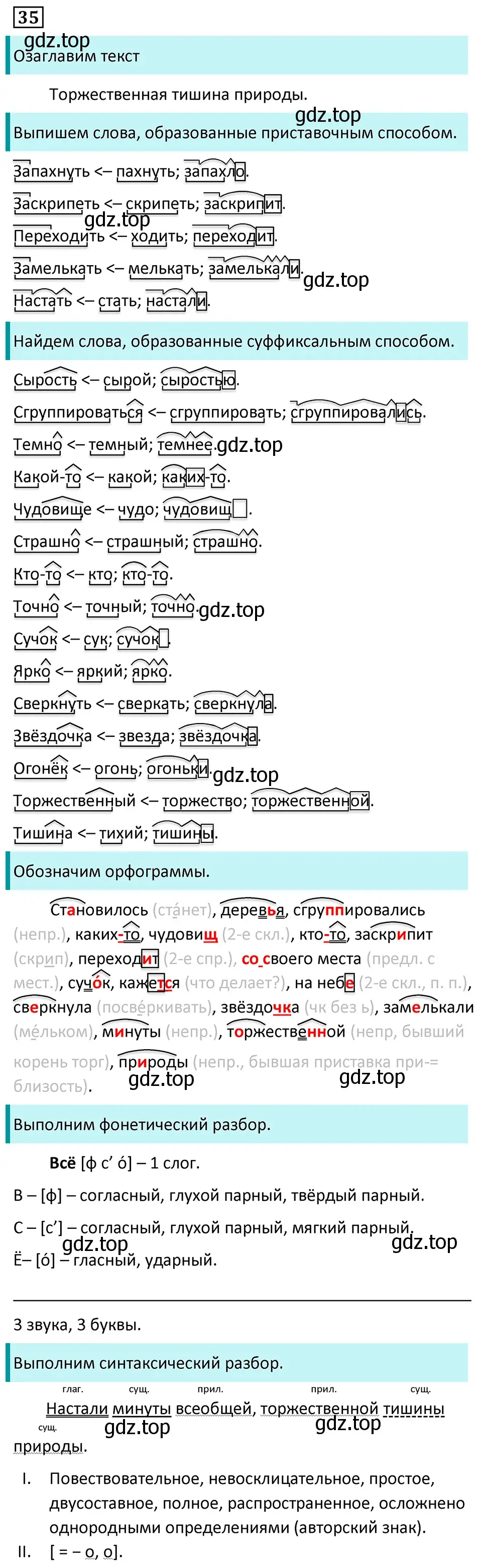 Решение 5. номер 35 (страница 22) гдз по русскому языку 7 класс Ладыженская, Баранов, учебник 1 часть