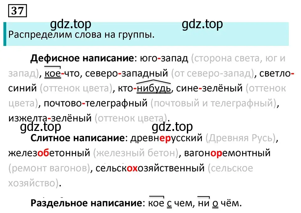 Решение 5. номер 37 (страница 23) гдз по русскому языку 7 класс Ладыженская, Баранов, учебник 1 часть