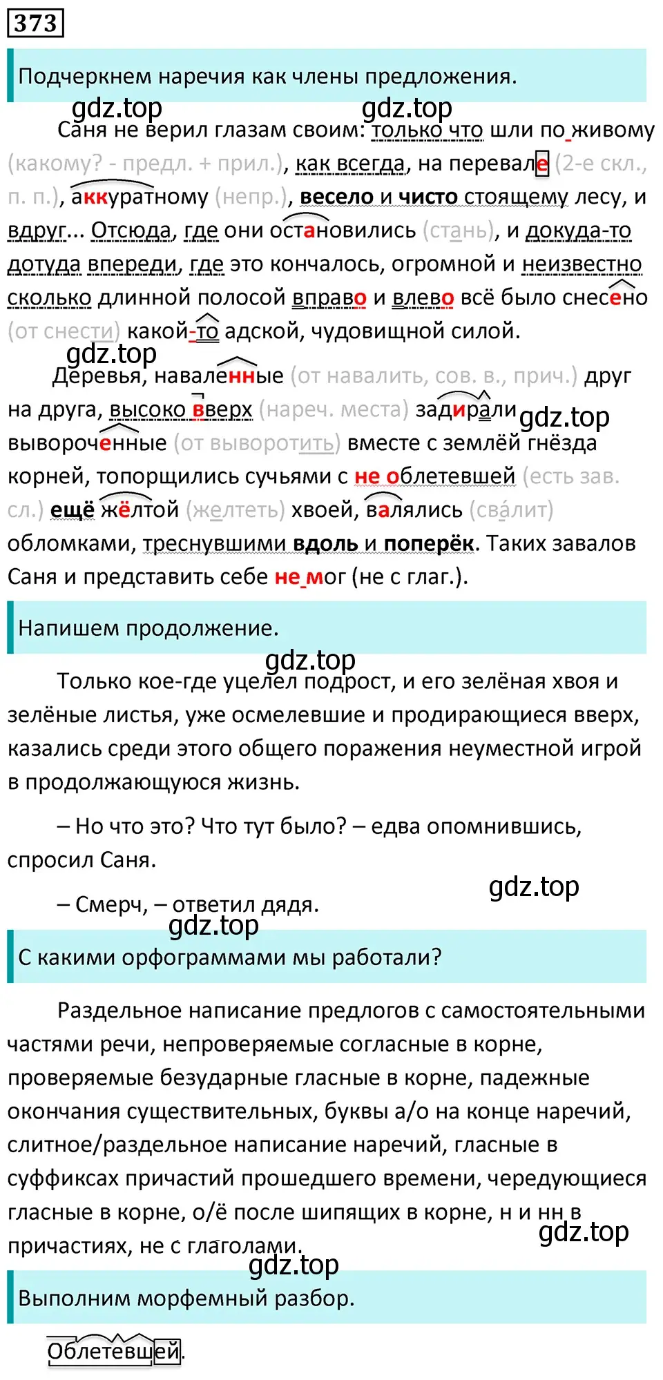 Решение 5. номер 373 (страница 214) гдз по русскому языку 7 класс Ладыженская, Баранов, учебник 1 часть