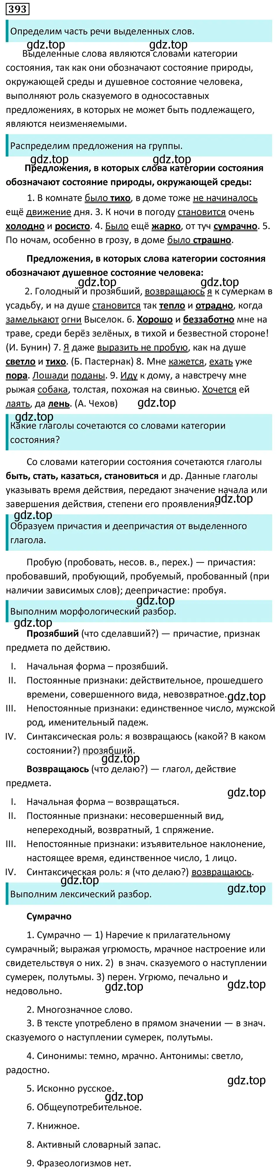 Решение 5. номер 393 (страница 7) гдз по русскому языку 7 класс Ладыженская, Баранов, учебник 2 часть