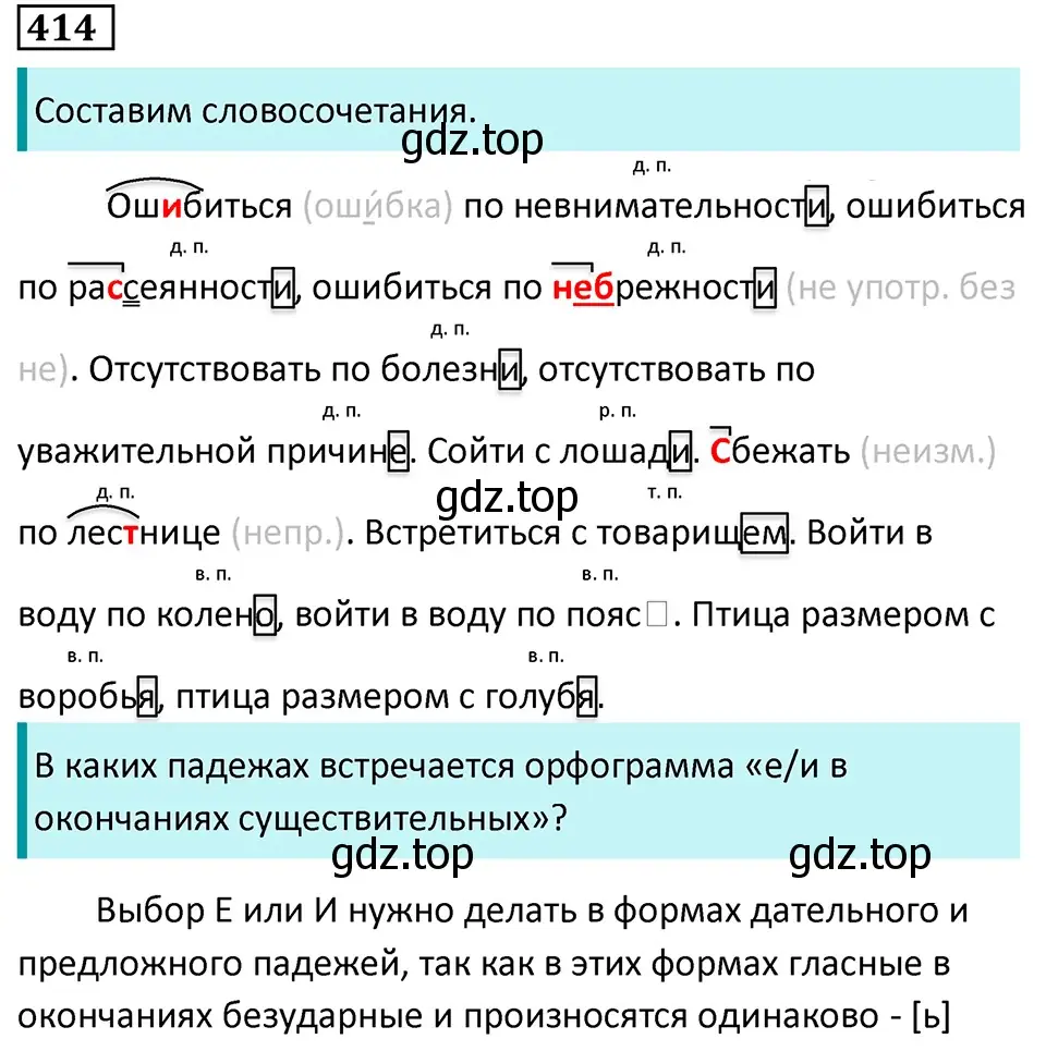 Решение 5. номер 414 (страница 24) гдз по русскому языку 7 класс Ладыженская, Баранов, учебник 2 часть