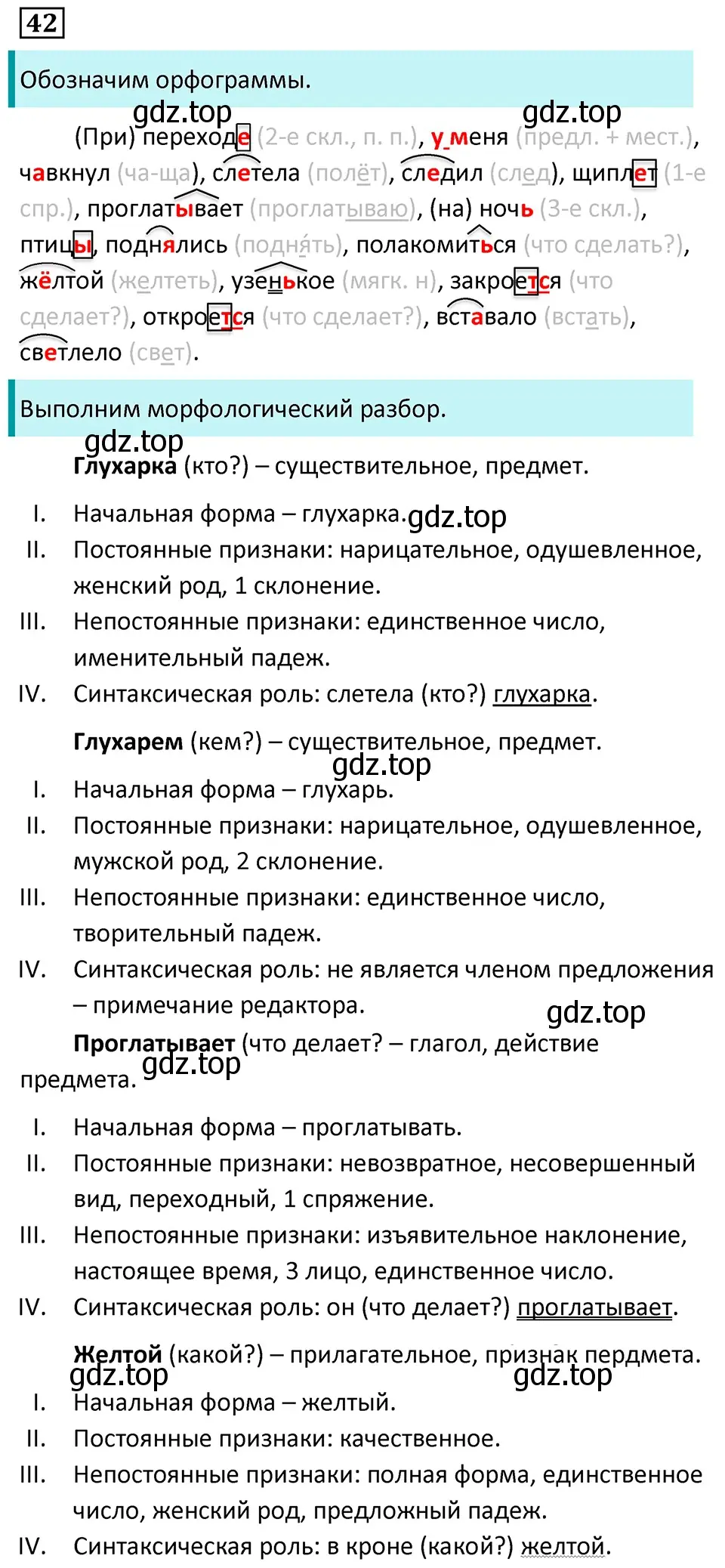 Решение 5. номер 42 (страница 25) гдз по русскому языку 7 класс Ладыженская, Баранов, учебник 1 часть