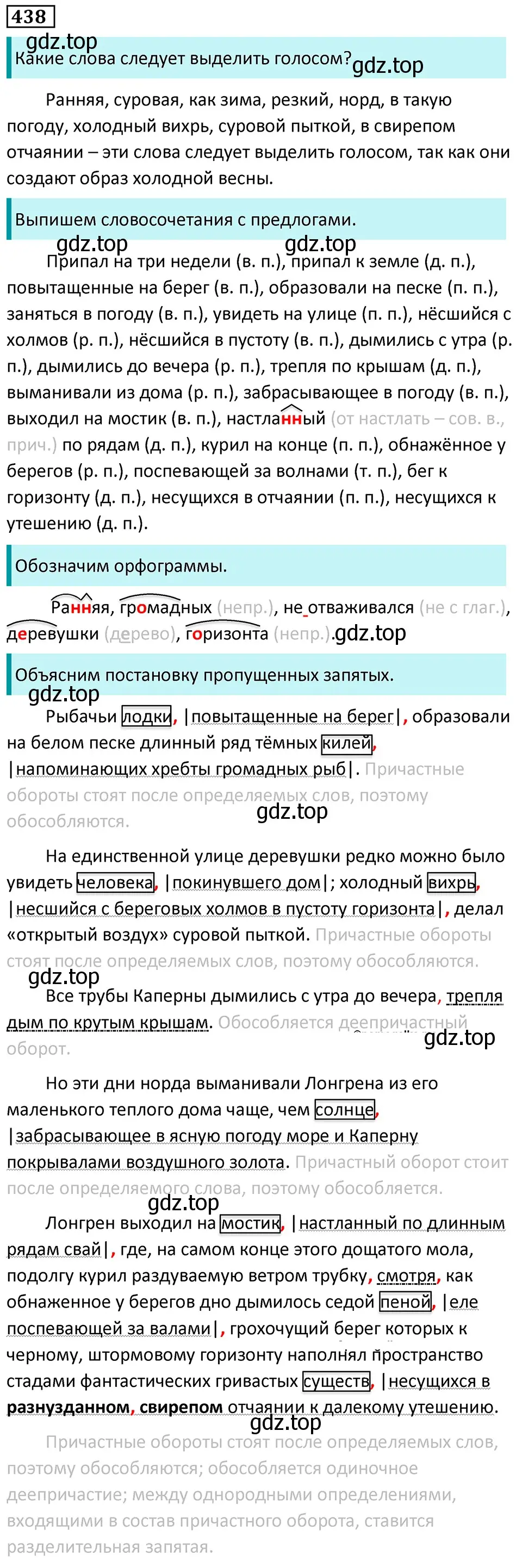 Решение 5. номер 438 (страница 39) гдз по русскому языку 7 класс Ладыженская, Баранов, учебник 2 часть