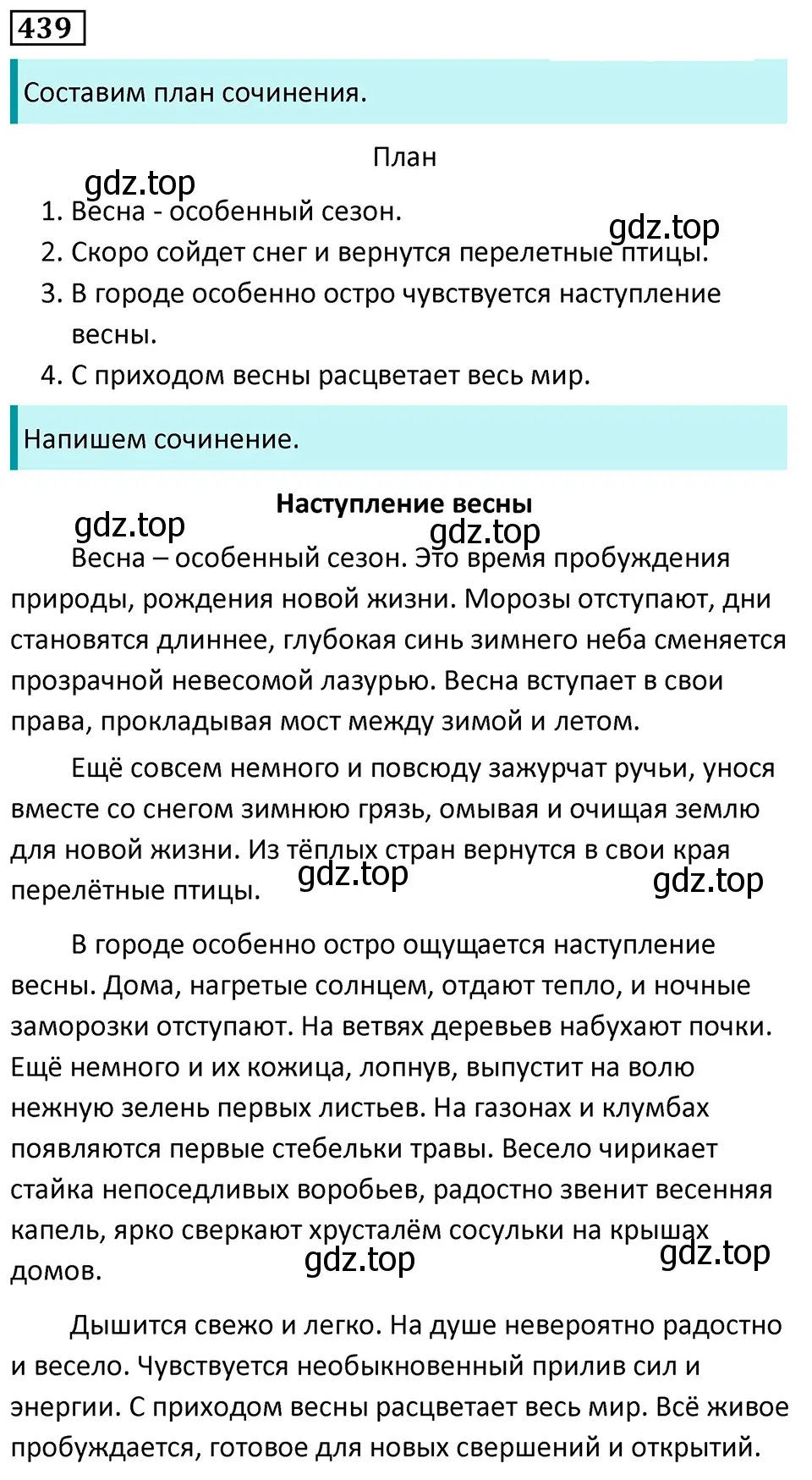 Решение 5. номер 439 (страница 40) гдз по русскому языку 7 класс Ладыженская, Баранов, учебник 2 часть