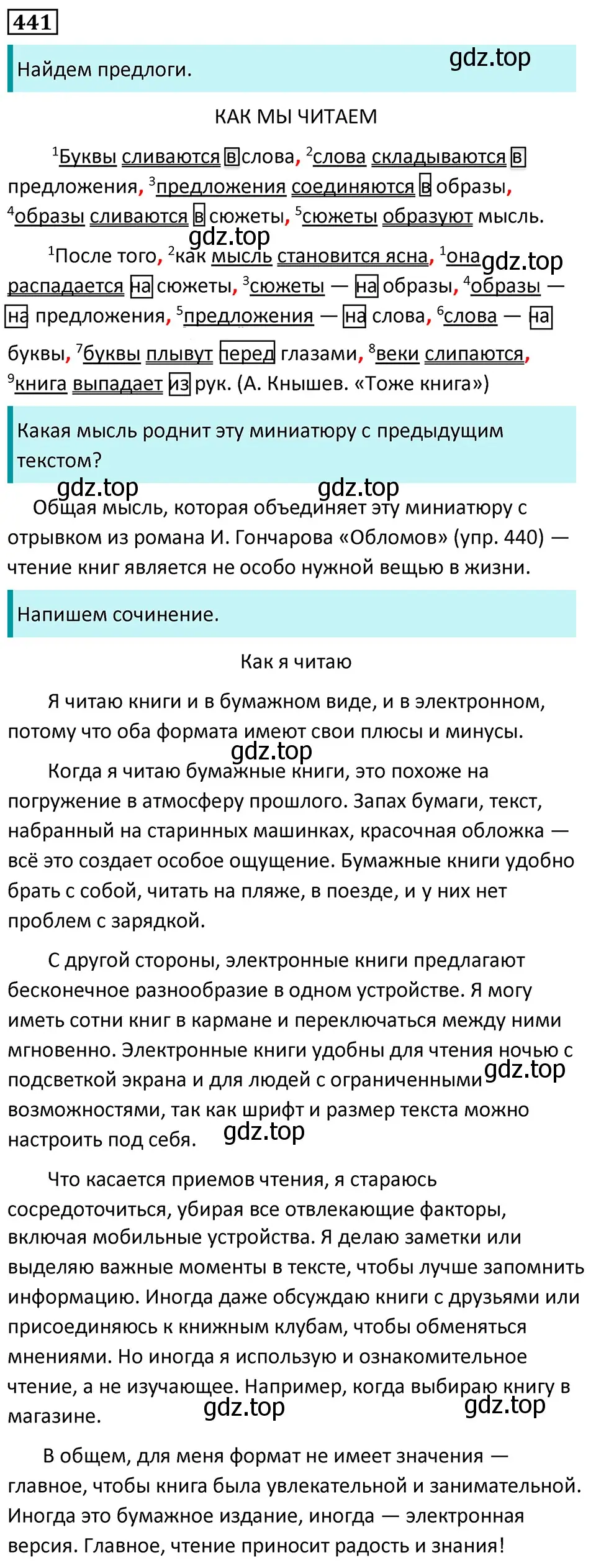 Решение 5. номер 441 (страница 41) гдз по русскому языку 7 класс Ладыженская, Баранов, учебник 2 часть