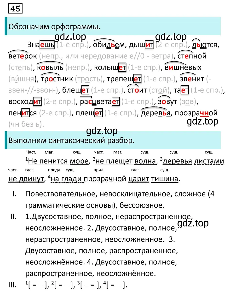 Решение 5. номер 45 (страница 26) гдз по русскому языку 7 класс Ладыженская, Баранов, учебник 1 часть