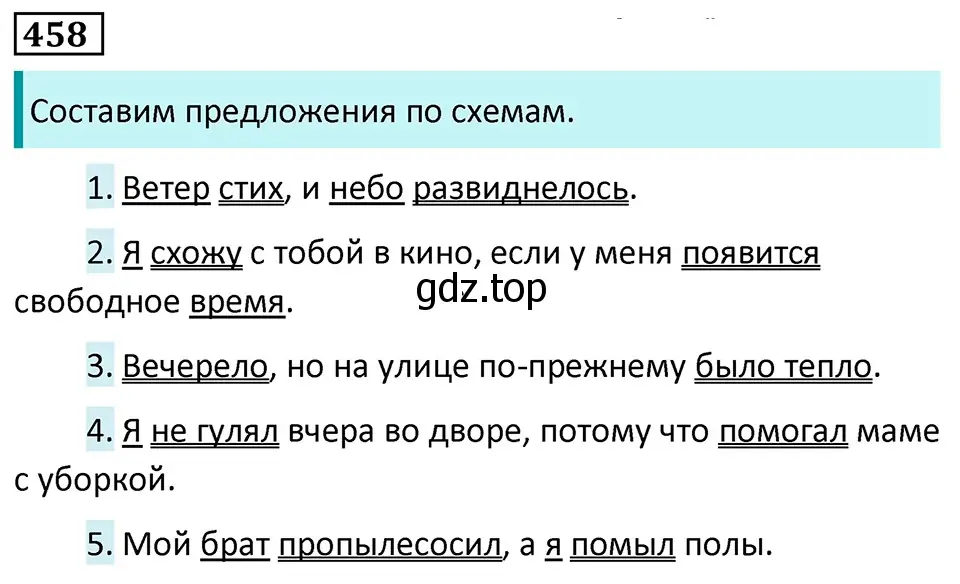 Решение 5. номер 458 (страница 52) гдз по русскому языку 7 класс Ладыженская, Баранов, учебник 2 часть