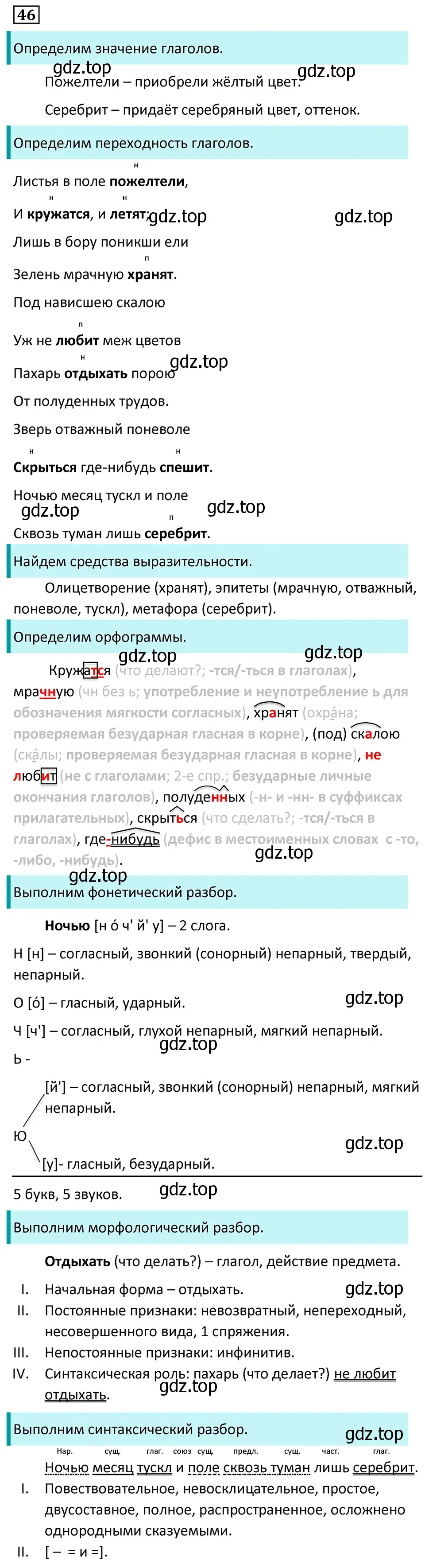 Решение 5. номер 46 (страница 26) гдз по русскому языку 7 класс Ладыженская, Баранов, учебник 1 часть