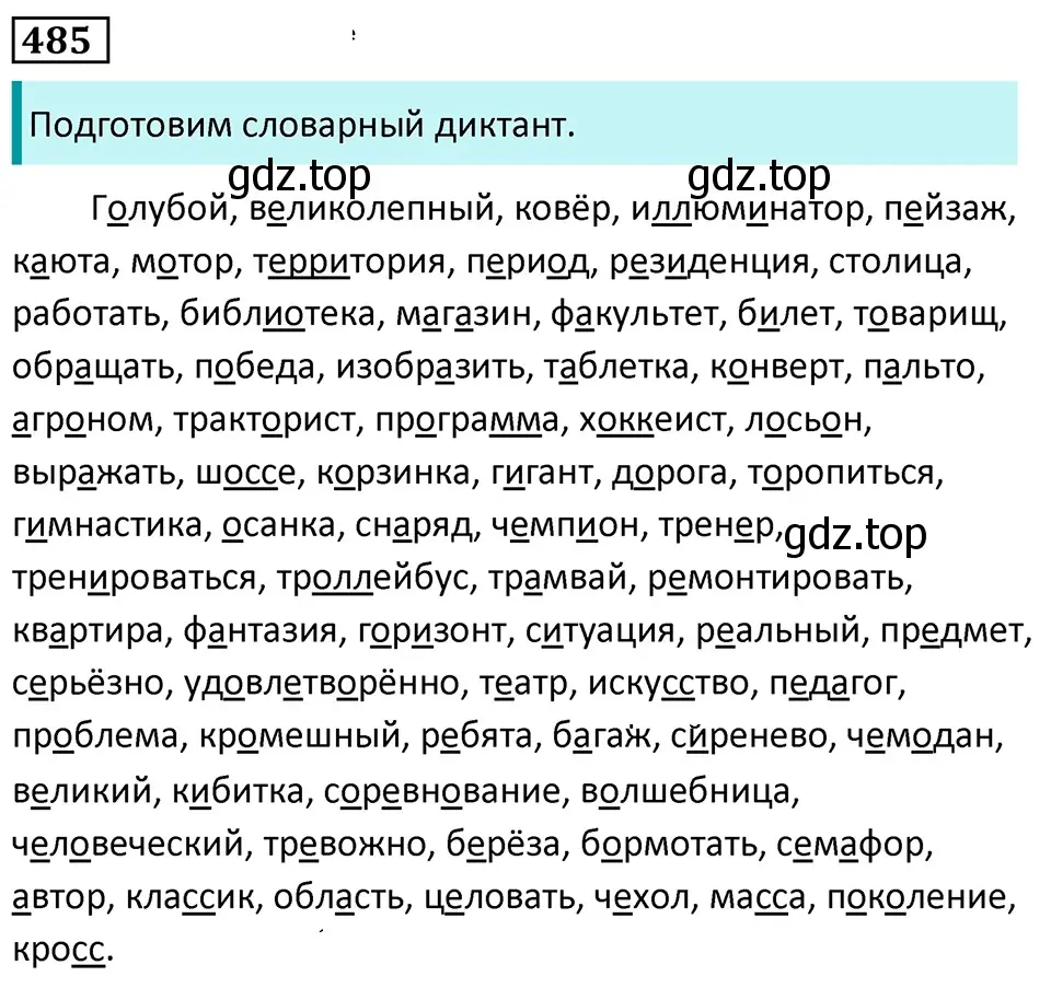 Решение 5. номер 485 (страница 68) гдз по русскому языку 7 класс Ладыженская, Баранов, учебник 2 часть