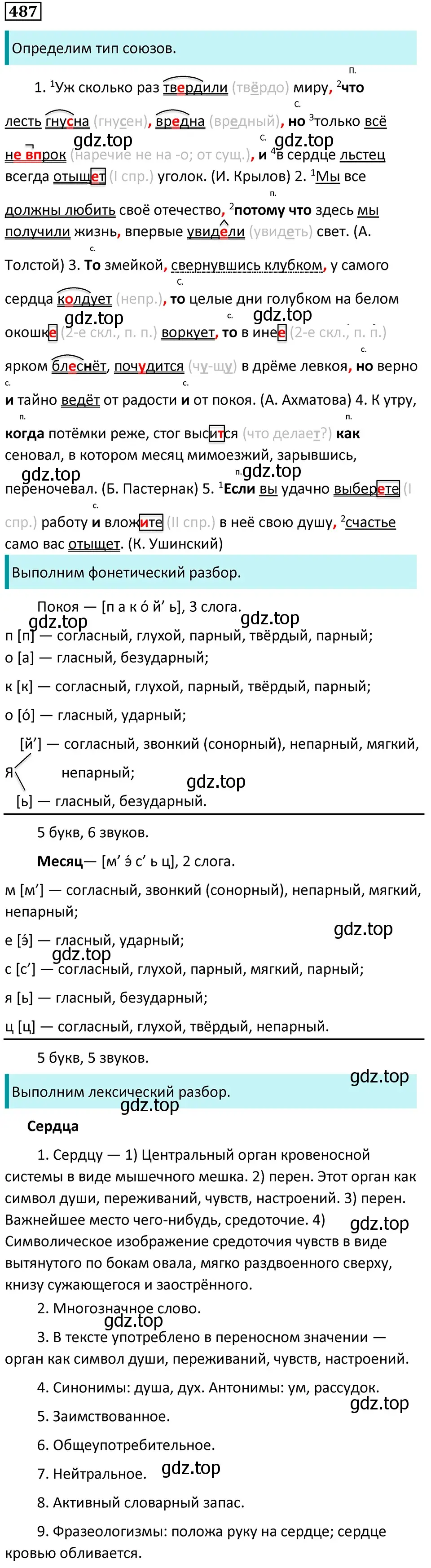 Решение 5. номер 487 (страница 68) гдз по русскому языку 7 класс Ладыженская, Баранов, учебник 2 часть