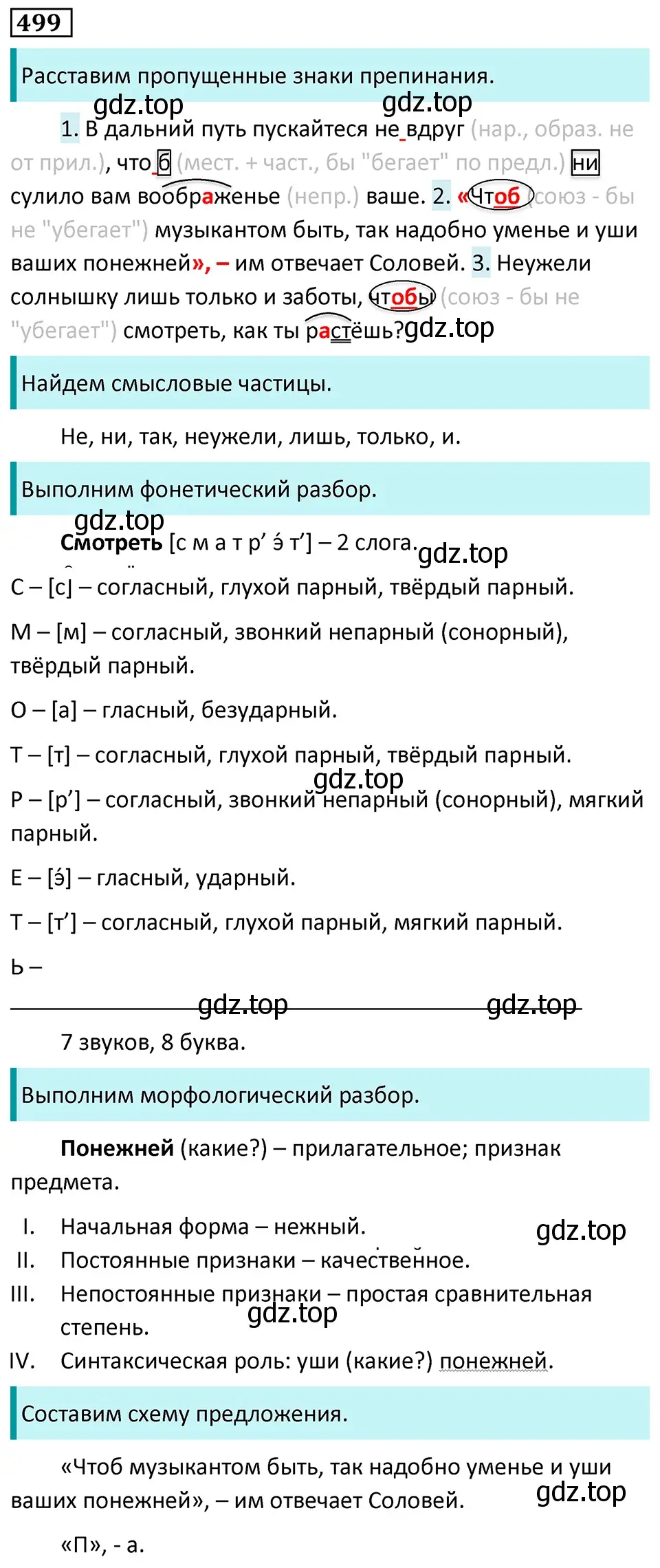 Решение 5. номер 499 (страница 77) гдз по русскому языку 7 класс Ладыженская, Баранов, учебник 2 часть