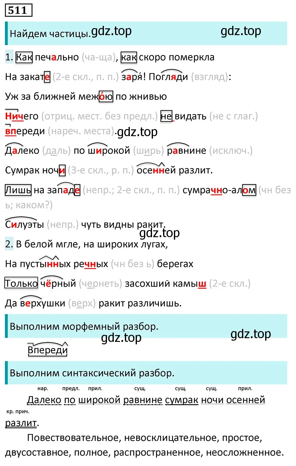 Решение 5. номер 511 (страница 82) гдз по русскому языку 7 класс Ладыженская, Баранов, учебник 2 часть