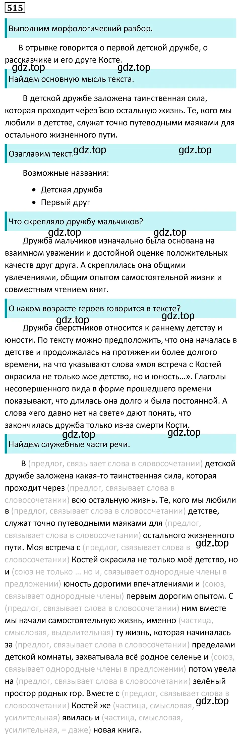 Решение 5. номер 515 (страница 84) гдз по русскому языку 7 класс Ладыженская, Баранов, учебник 2 часть