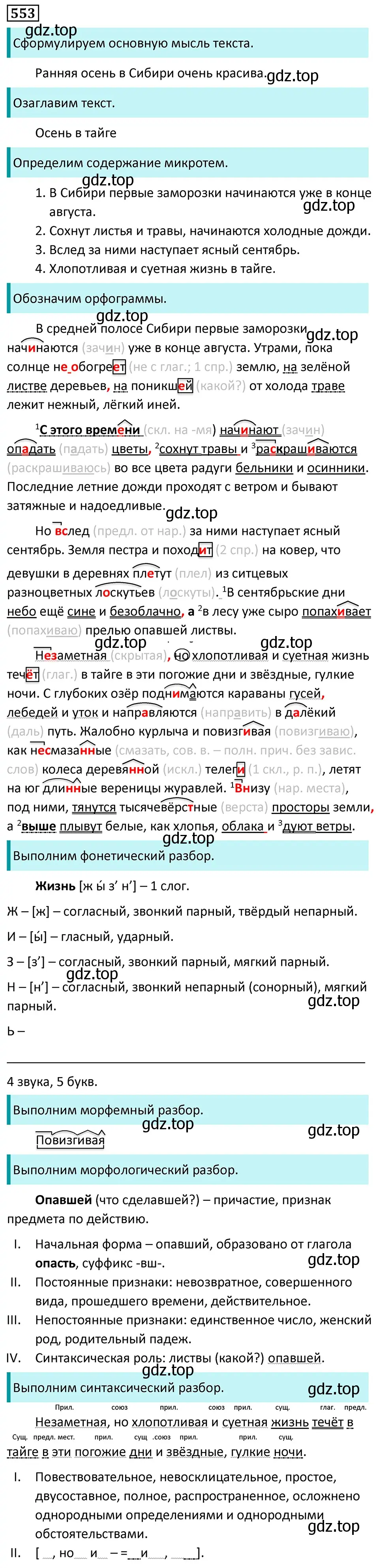 Решение 5. номер 553 (страница 102) гдз по русскому языку 7 класс Ладыженская, Баранов, учебник 2 часть