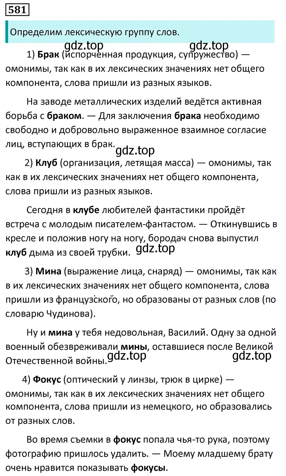 Решение 5. номер 581 (страница 117) гдз по русскому языку 7 класс Ладыженская, Баранов, учебник 2 часть