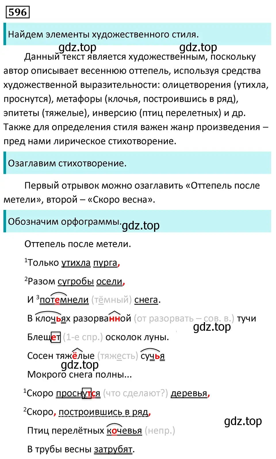 Решение 5. номер 596 (страница 123) гдз по русскому языку 7 класс Ладыженская, Баранов, учебник 2 часть