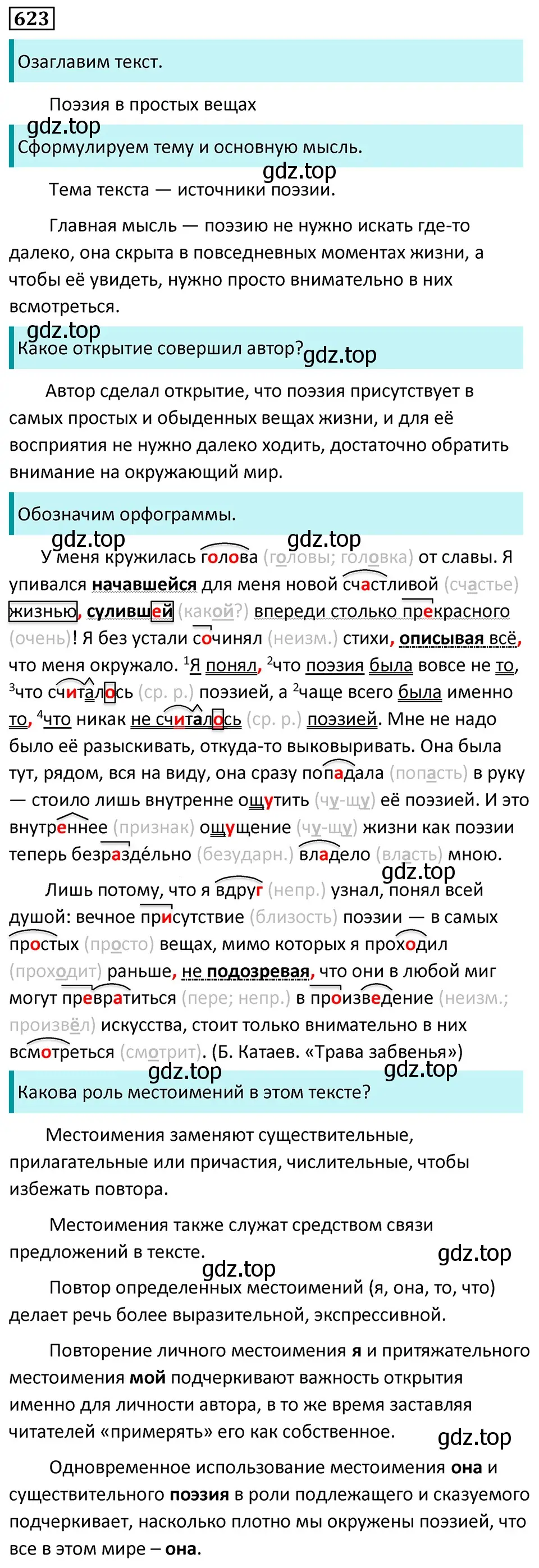 Решение 5. номер 623 (страница 135) гдз по русскому языку 7 класс Ладыженская, Баранов, учебник 2 часть