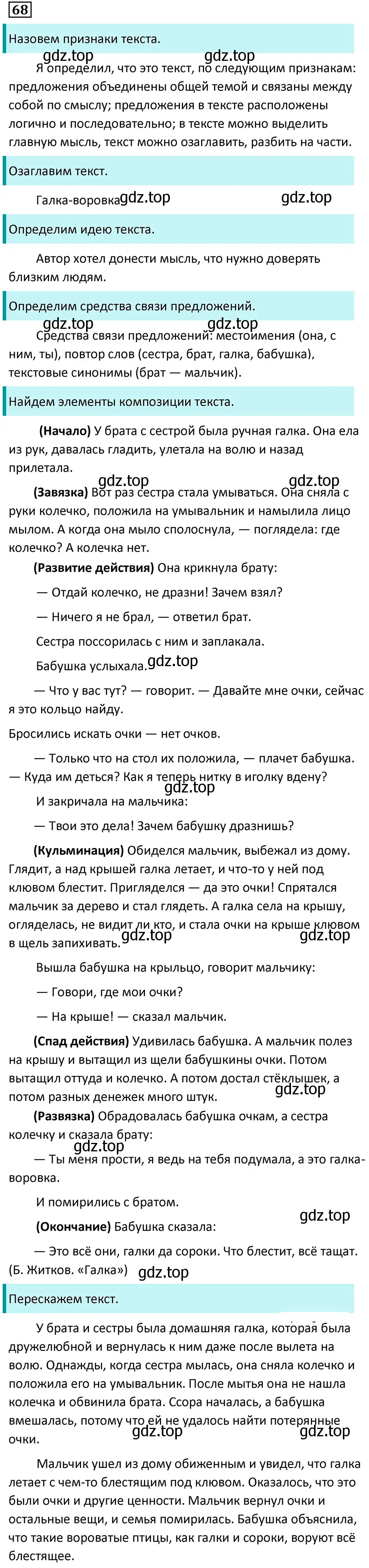 Решение 5. номер 68 (страница 36) гдз по русскому языку 7 класс Ладыженская, Баранов, учебник 1 часть