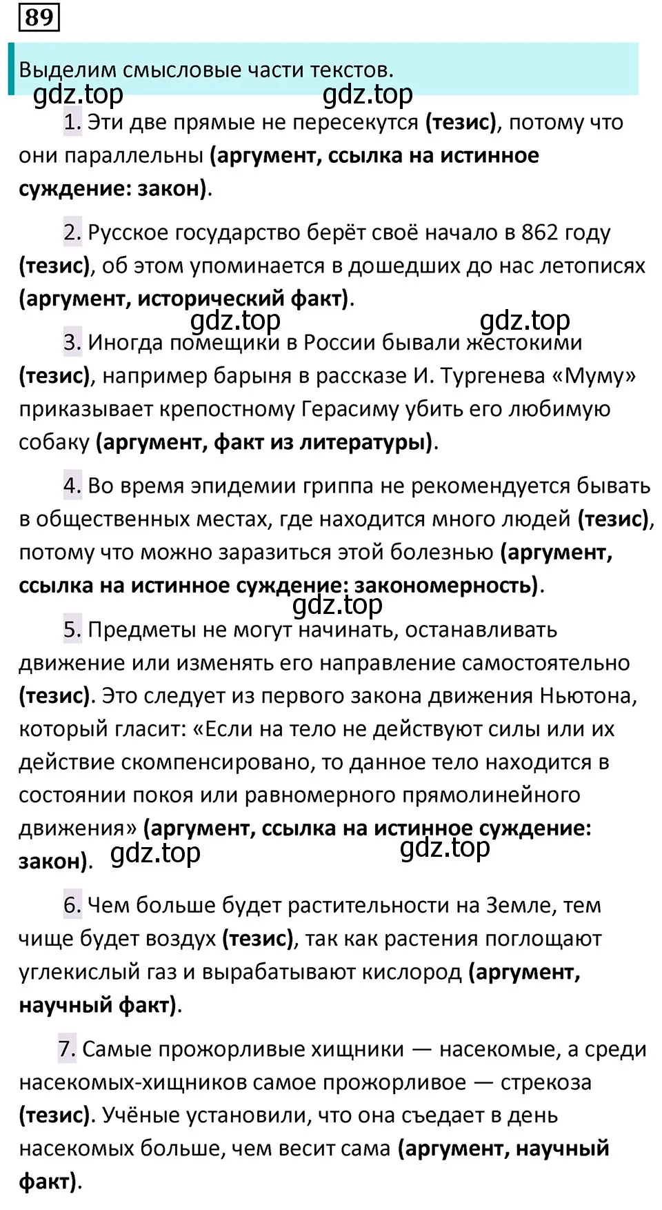 Решение 5. номер 89 (страница 53) гдз по русскому языку 7 класс Ладыженская, Баранов, учебник 1 часть