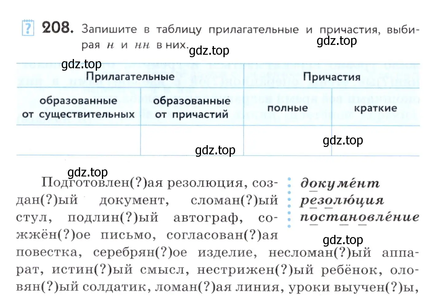 Условие номер 208 (страница 78) гдз по русскому языку 7 класс Пименова, Еремеева, учебник