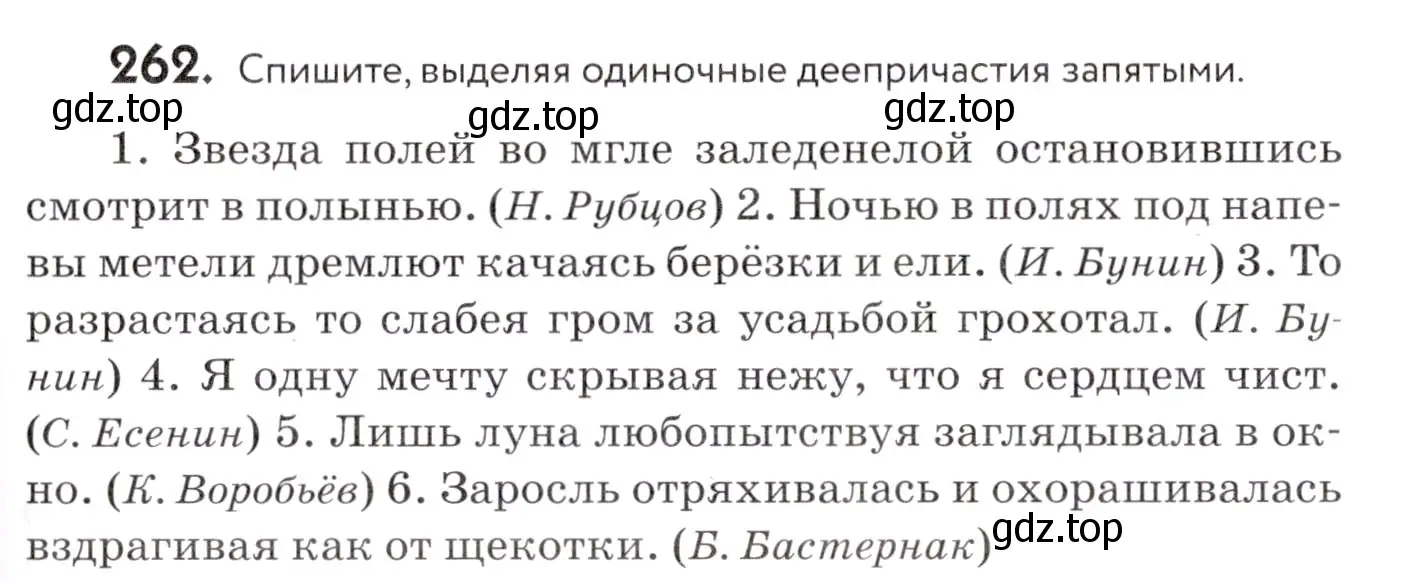 Условие номер 262 (страница 99) гдз по русскому языку 7 класс Пименова, Еремеева, учебник