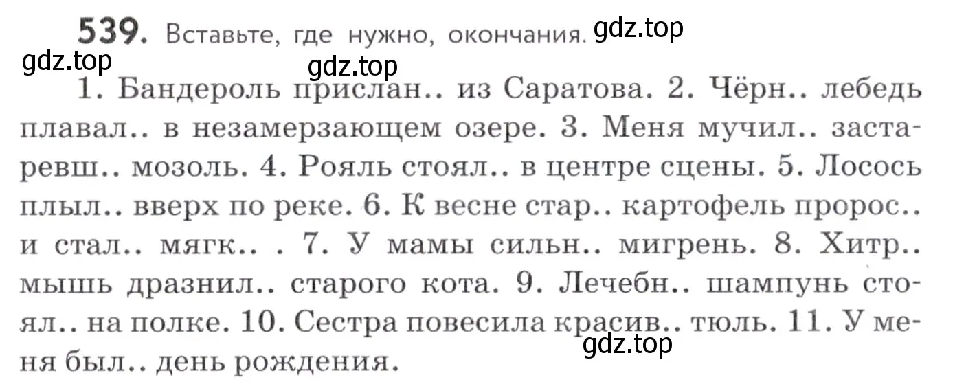 Условие номер 539 (страница 205) гдз по русскому языку 7 класс Пименова, Еремеева, учебник