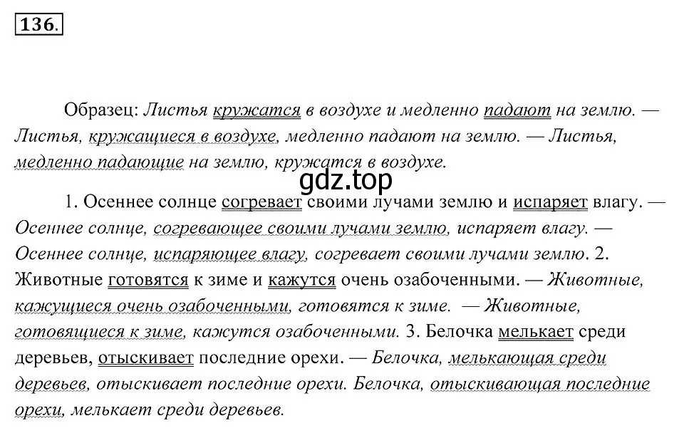 Решение 2. номер 136 (страница 55) гдз по русскому языку 7 класс Пименова, Еремеева, учебник