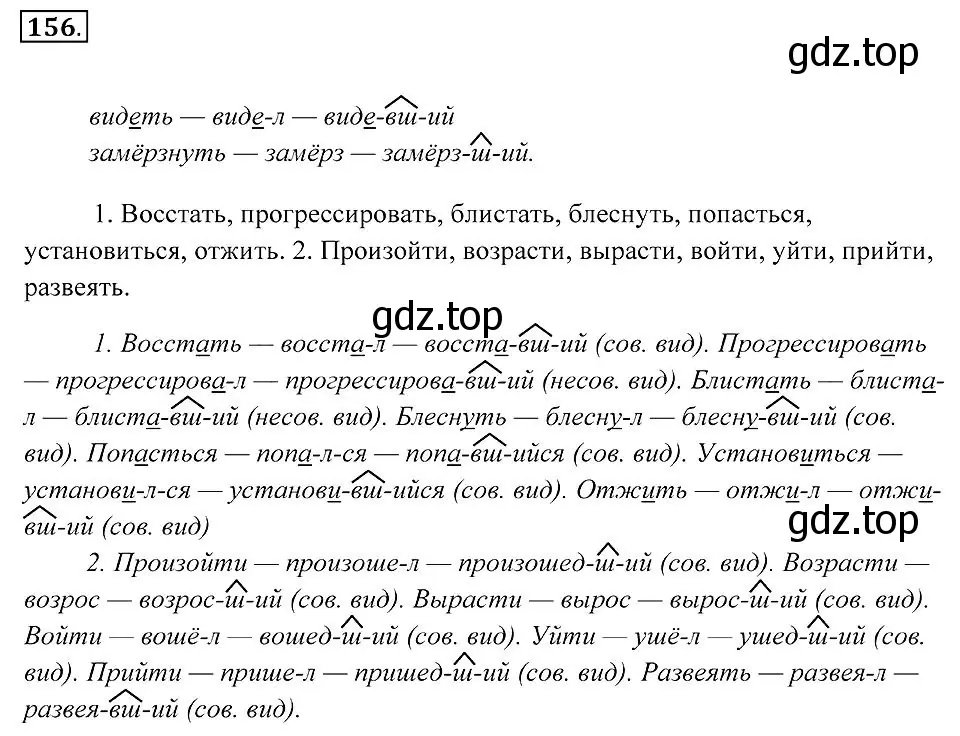 Решение 2. номер 156 (страница 62) гдз по русскому языку 7 класс Пименова, Еремеева, учебник