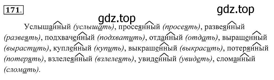 Решение 2. номер 171 (страница 67) гдз по русскому языку 7 класс Пименова, Еремеева, учебник