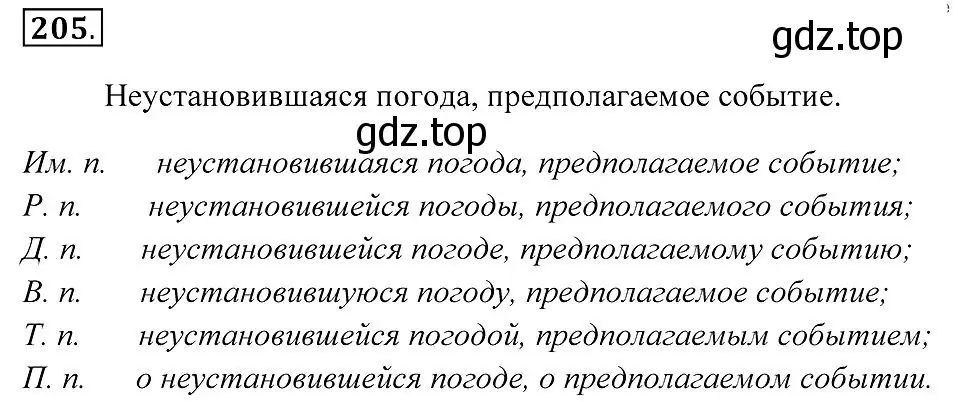 Решение 2. номер 205 (страница 77) гдз по русскому языку 7 класс Пименова, Еремеева, учебник