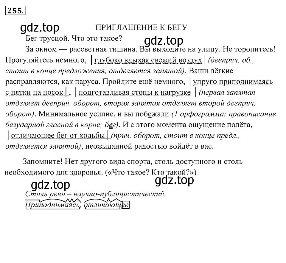 Решение 2. номер 255 (страница 96) гдз по русскому языку 7 класс Пименова, Еремеева, учебник