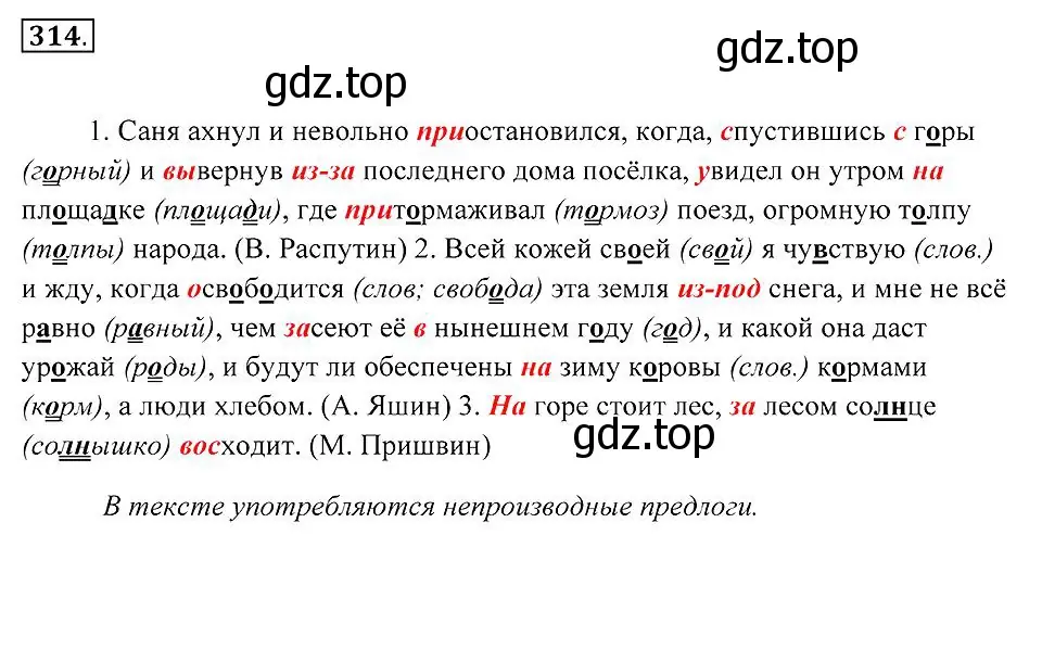 Решение 2. номер 314 (страница 119) гдз по русскому языку 7 класс Пименова, Еремеева, учебник