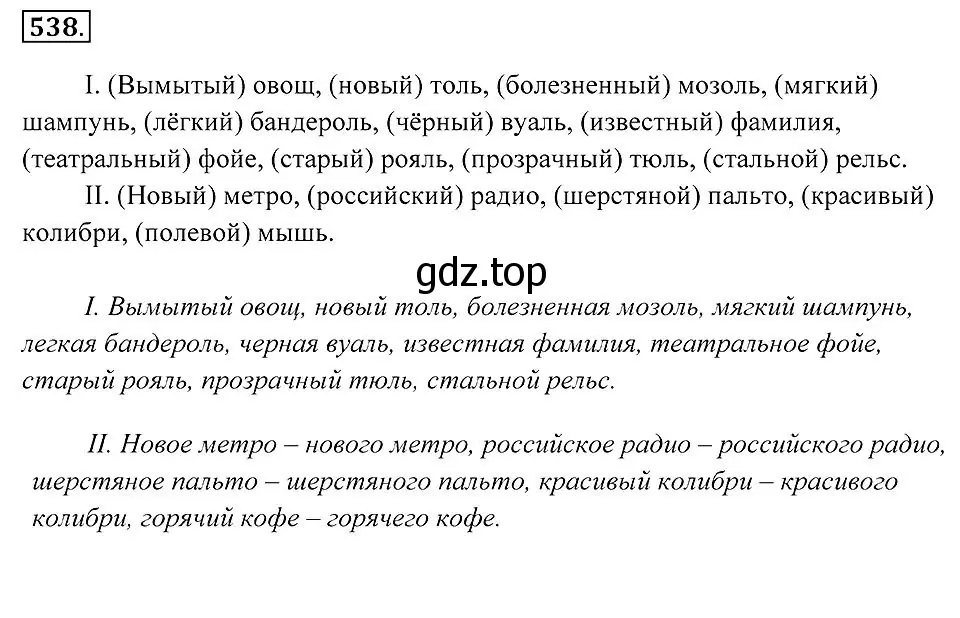 Решение 2. номер 538 (страница 204) гдз по русскому языку 7 класс Пименова, Еремеева, учебник