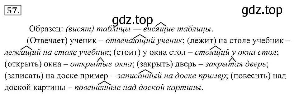 Решение 2. номер 57 (страница 26) гдз по русскому языку 7 класс Пименова, Еремеева, учебник