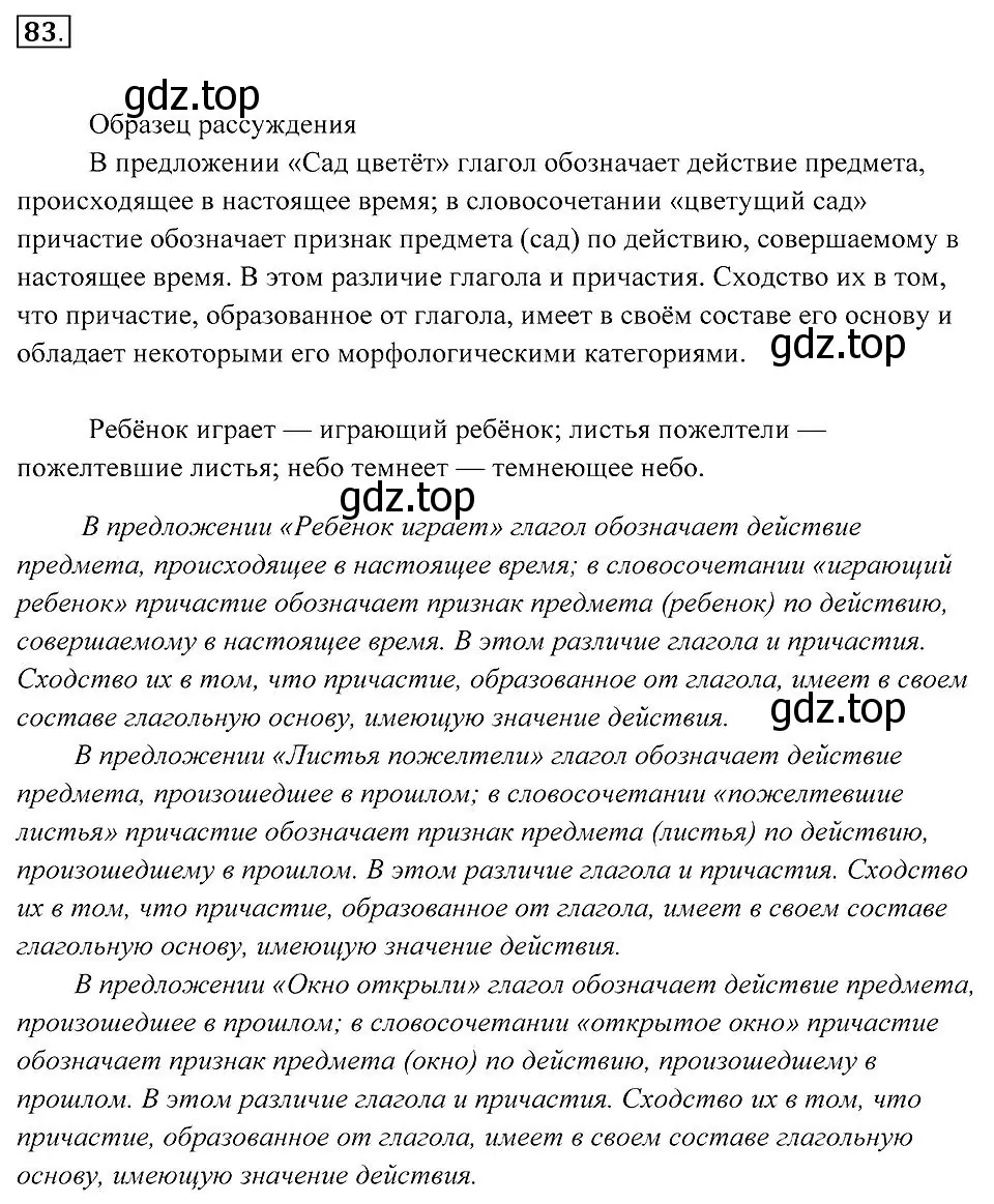 Решение 2. номер 83 (страница 34) гдз по русскому языку 7 класс Пименова, Еремеева, учебник