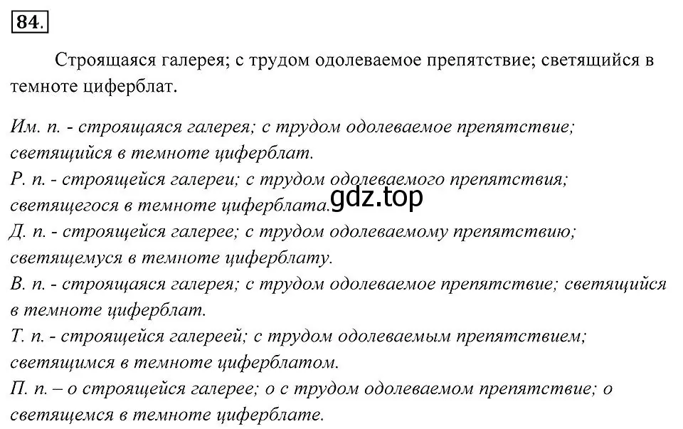 Решение 2. номер 84 (страница 35) гдз по русскому языку 7 класс Пименова, Еремеева, учебник