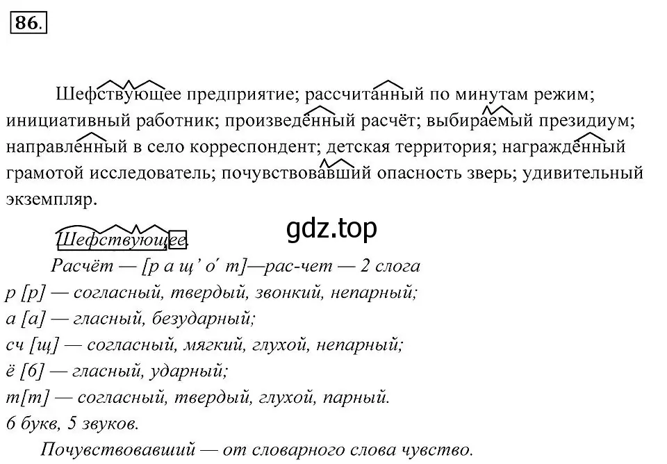 Решение 2. номер 86 (страница 36) гдз по русскому языку 7 класс Пименова, Еремеева, учебник