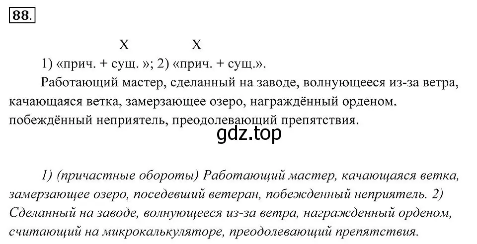 Решение 2. номер 88 (страница 36) гдз по русскому языку 7 класс Пименова, Еремеева, учебник