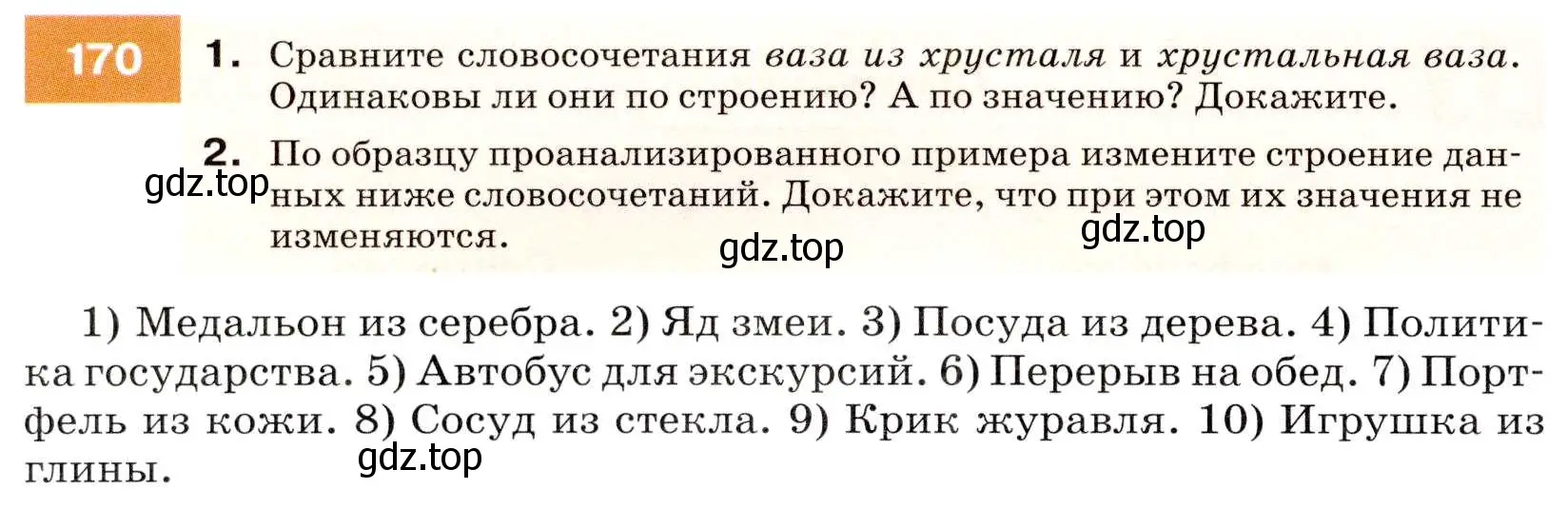 Условие номер 170 (страница 60) гдз по русскому языку 7 класс Разумовская, Львова, учебник