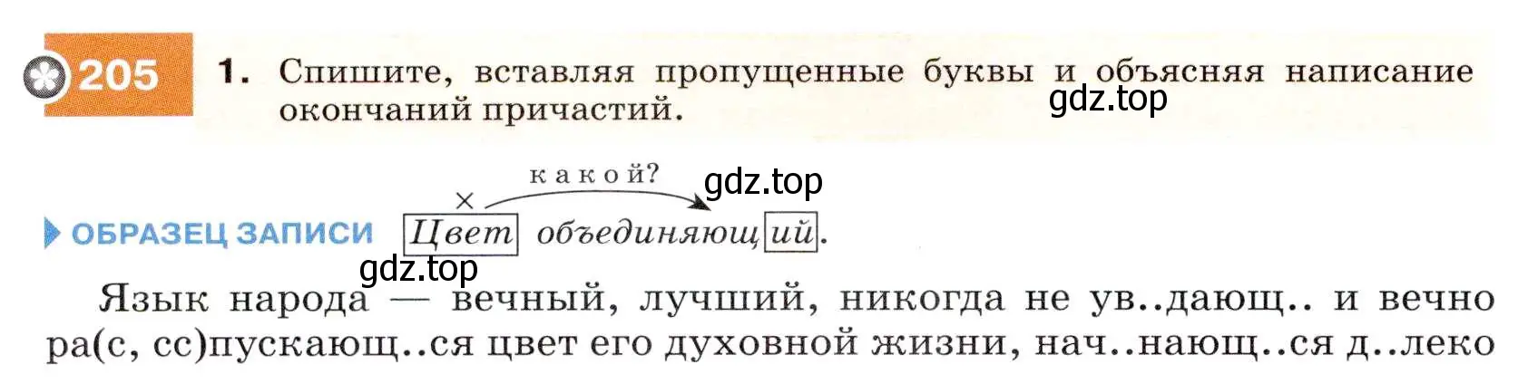 Условие номер 205 (страница 74) гдз по русскому языку 7 класс Разумовская, Львова, учебник