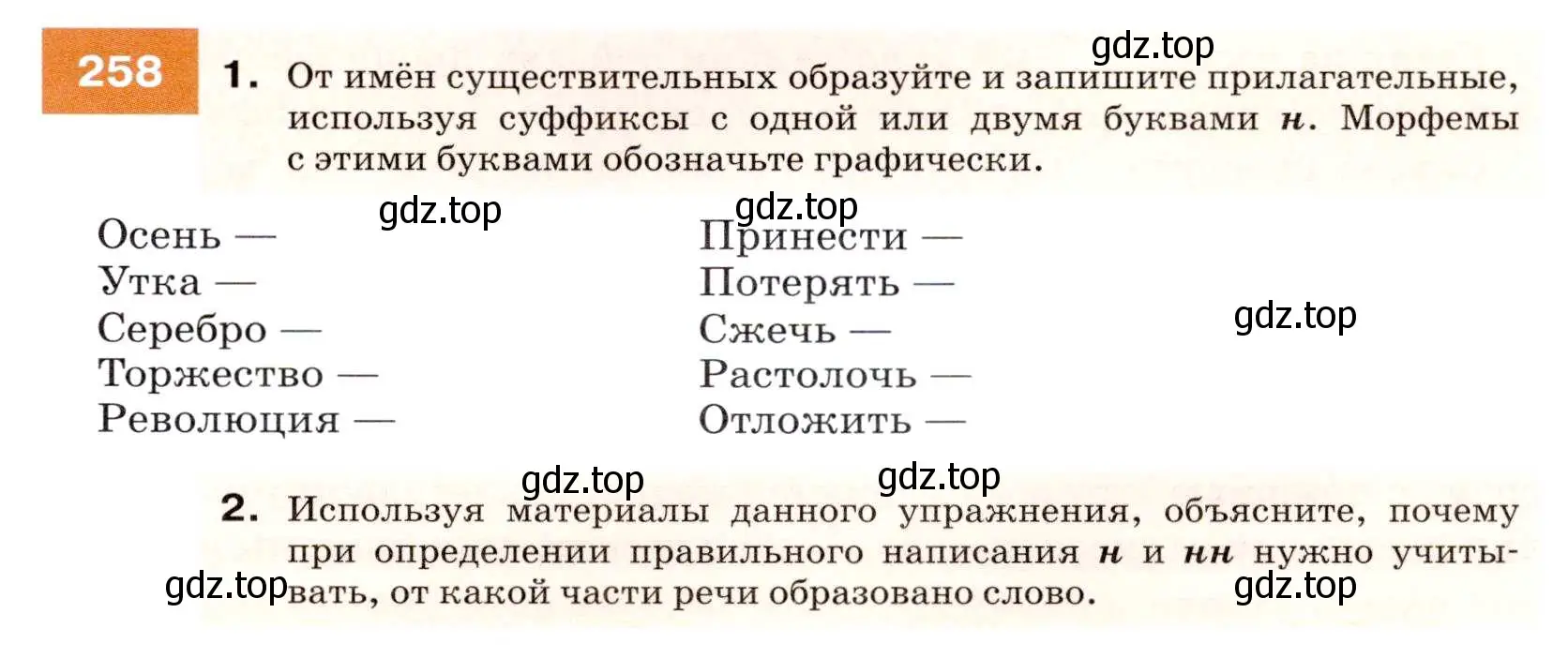 Условие номер 258 (страница 95) гдз по русскому языку 7 класс Разумовская, Львова, учебник