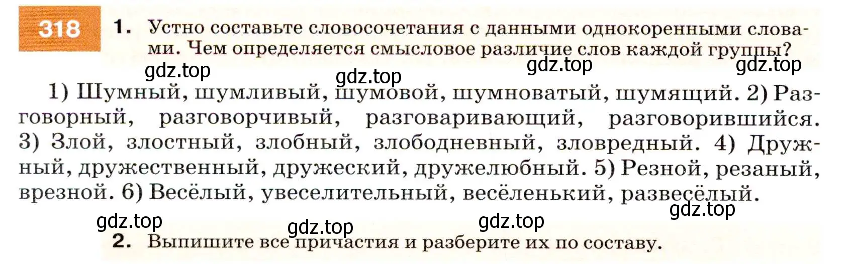 Условие номер 318 (страница 120) гдз по русскому языку 7 класс Разумовская, Львова, учебник