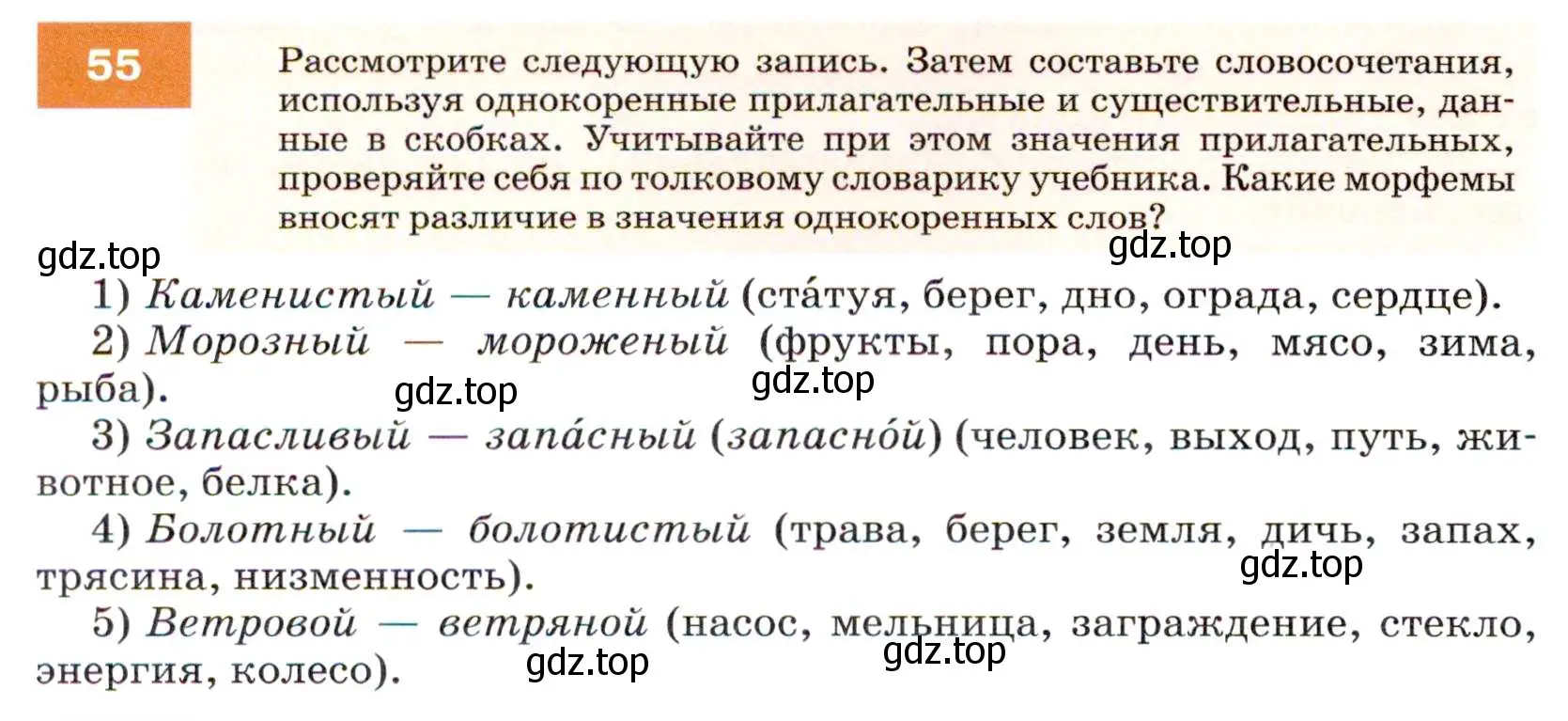 Условие номер 55 (страница 24) гдз по русскому языку 7 класс Разумовская, Львова, учебник