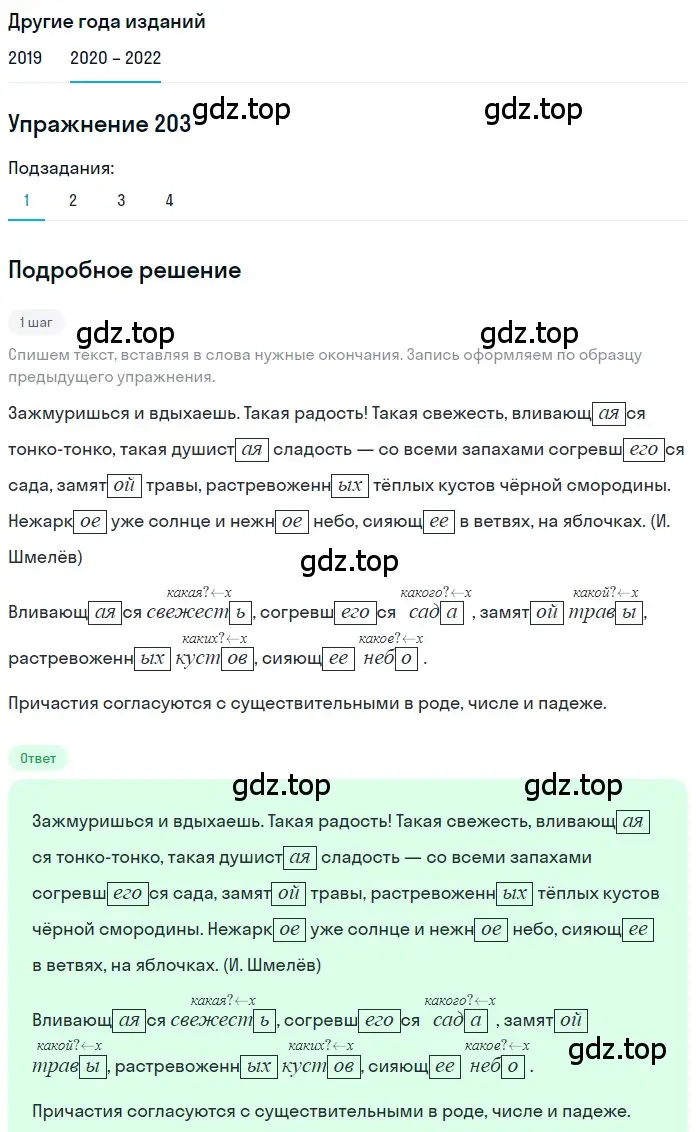 Решение номер 203 (страница 74) гдз по русскому языку 7 класс Разумовская, Львова, учебник