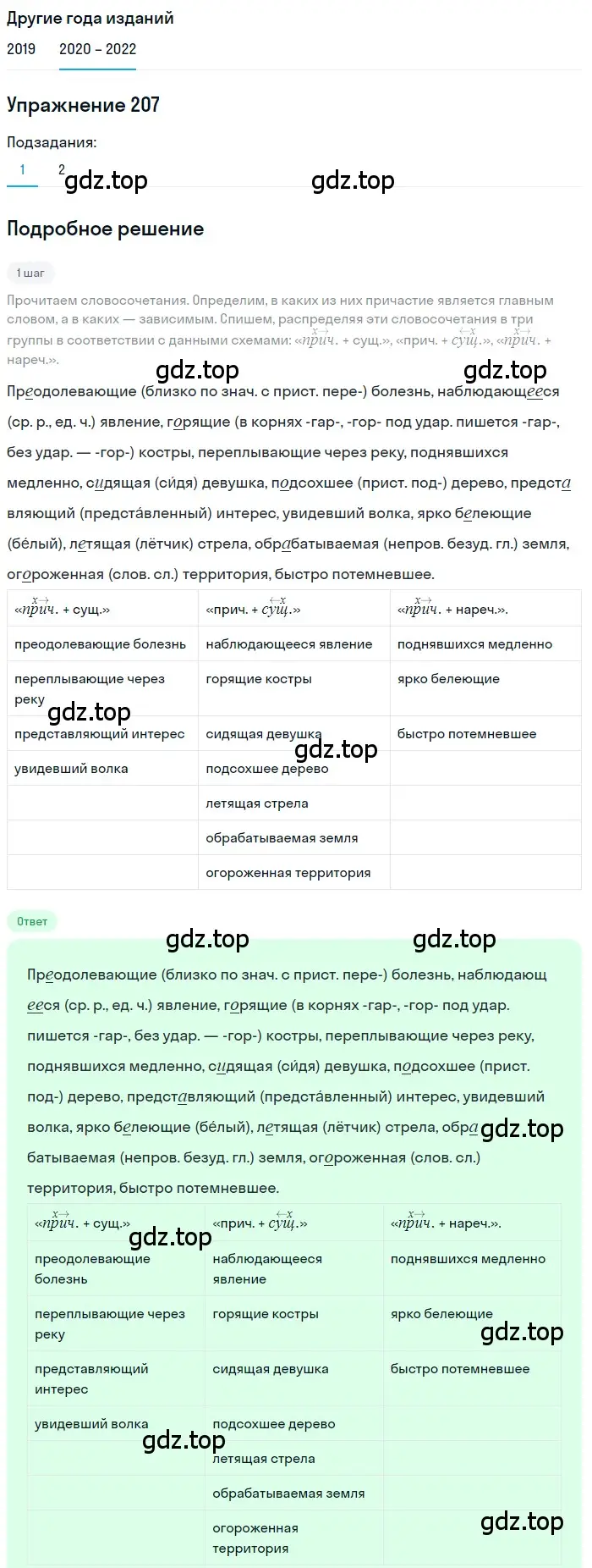 Решение номер 207 (страница 75) гдз по русскому языку 7 класс Разумовская, Львова, учебник