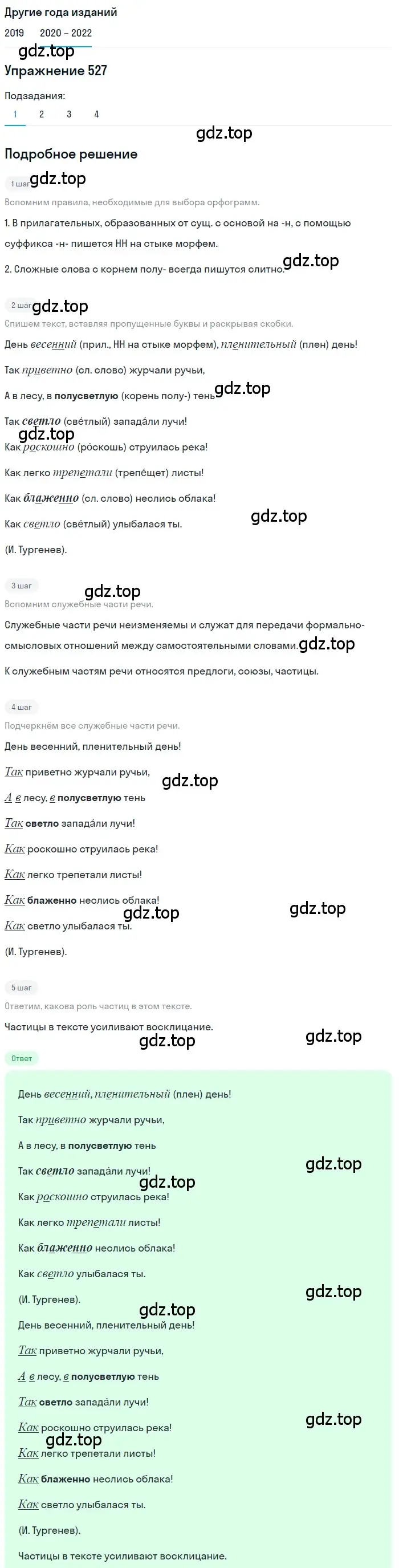 Решение номер 527 (страница 202) гдз по русскому языку 7 класс Разумовская, Львова, учебник