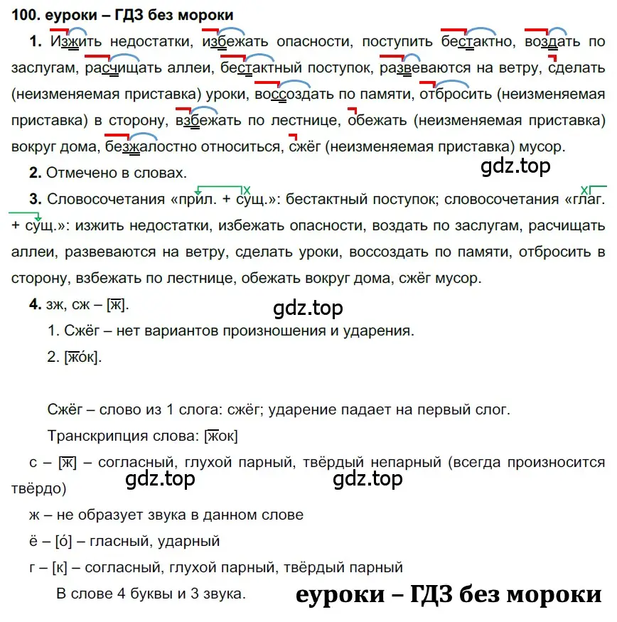 Решение 2. номер 100 (страница 38) гдз по русскому языку 7 класс Разумовская, Львова, учебник