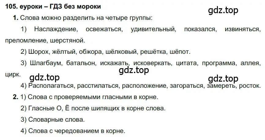 Решение 2. номер 105 (страница 40) гдз по русскому языку 7 класс Разумовская, Львова, учебник