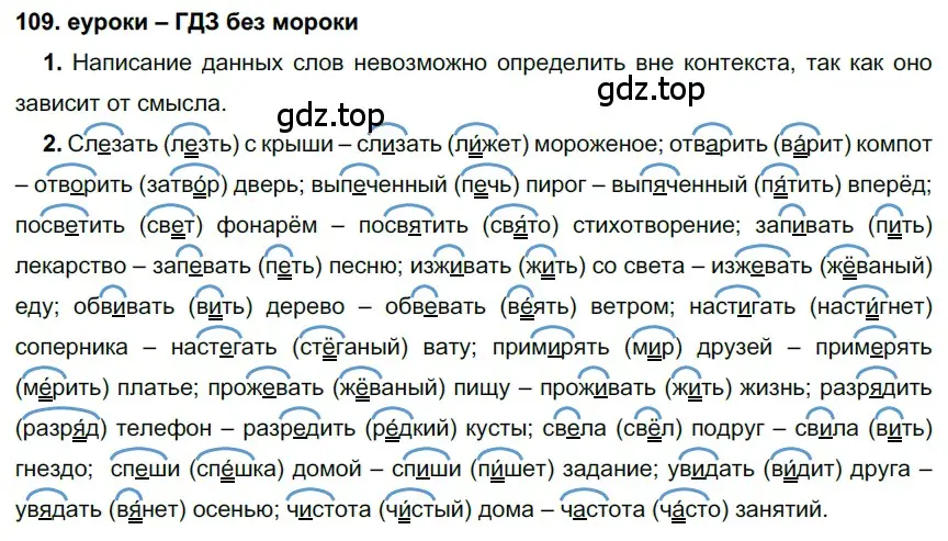 Решение 2. номер 109 (страница 41) гдз по русскому языку 7 класс Разумовская, Львова, учебник