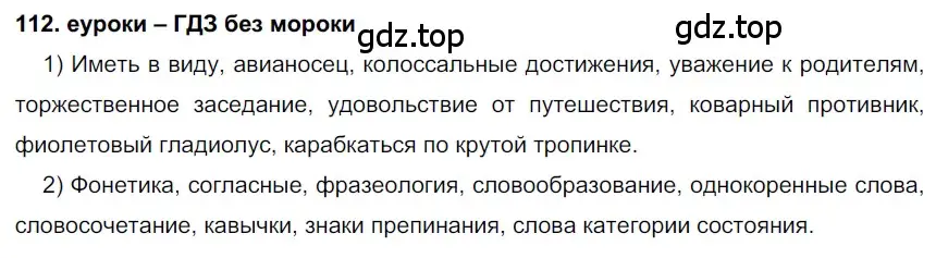 Решение 2. номер 112 (страница 42) гдз по русскому языку 7 класс Разумовская, Львова, учебник